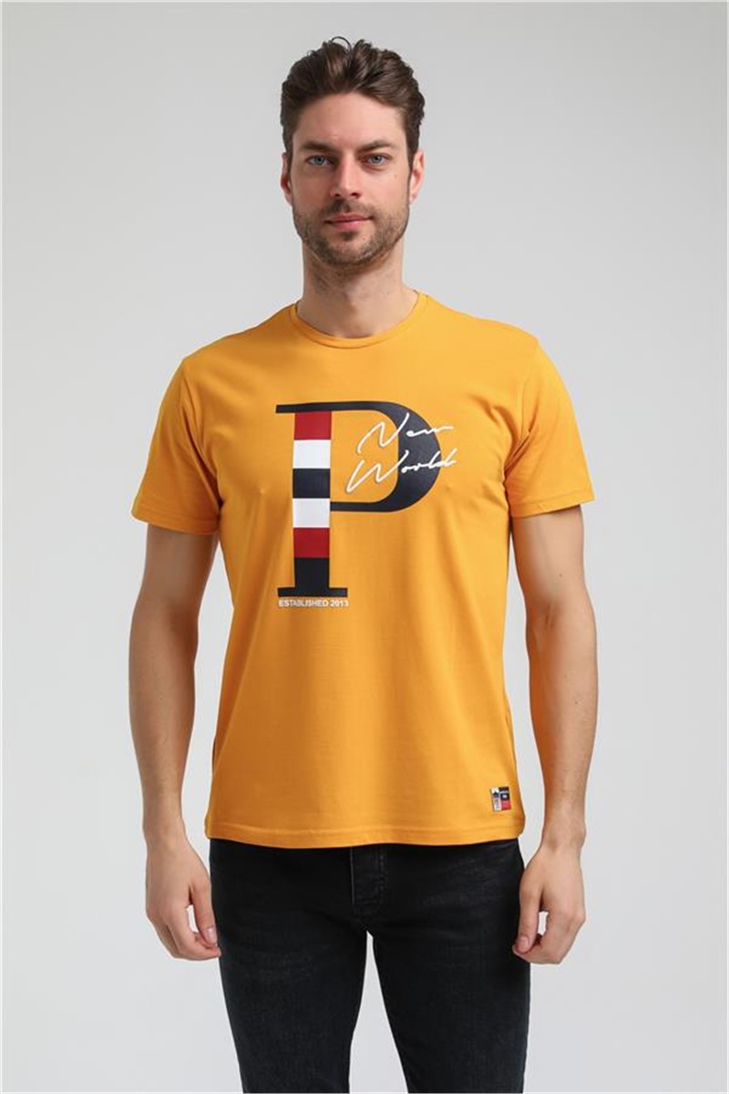 Men's Regular Fit T-Shirt 23SSM20352 - Mustard Color #371610