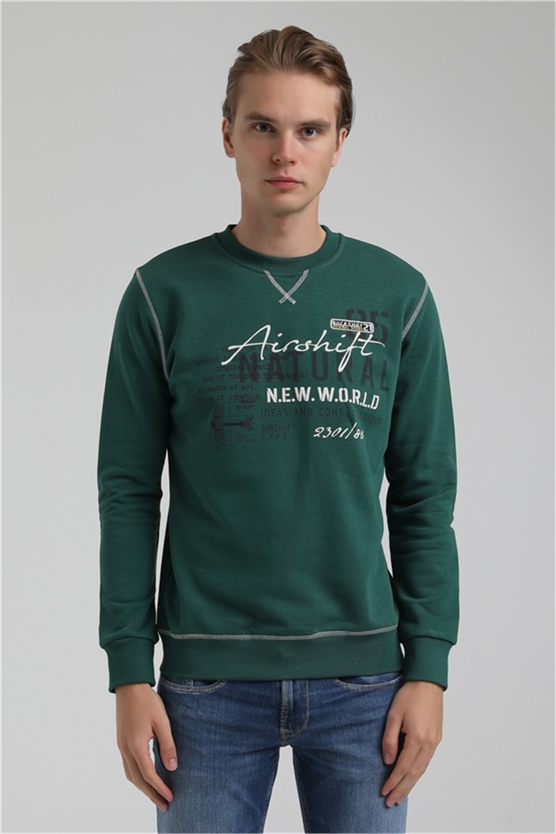 Men's Slim Fit Sweatshirt 22FWM60121 - Dark Green #361730