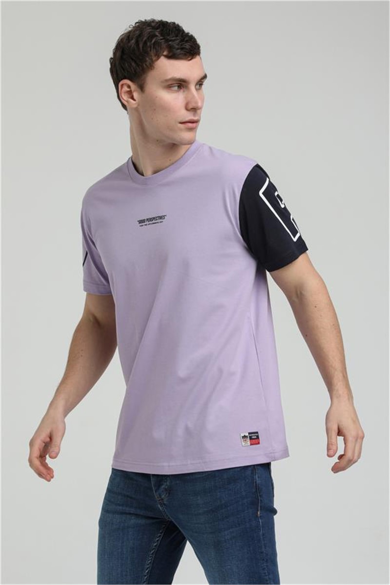 Men's Slim Fit T-Shirt 23SSM20326 - Purple #371620