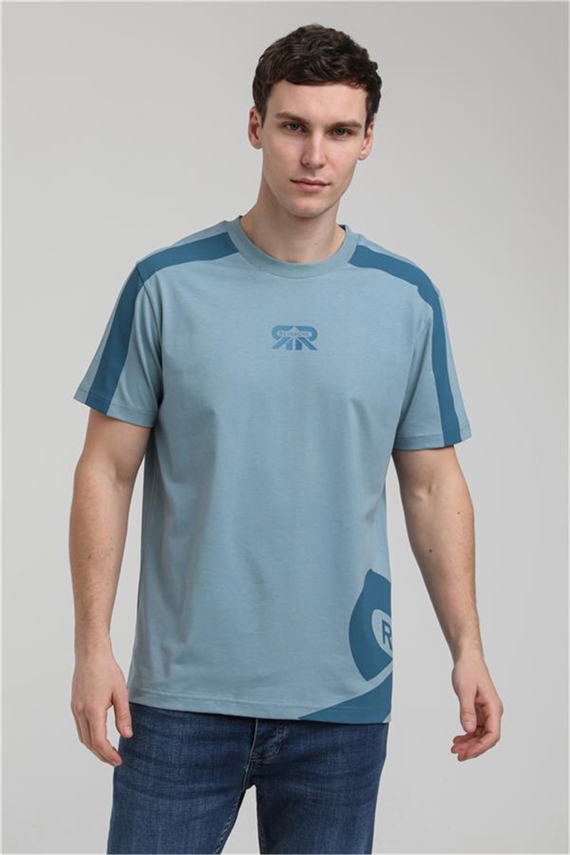 Men's Slim Fit T-Shirt 23SSM20324 - Blue #371632