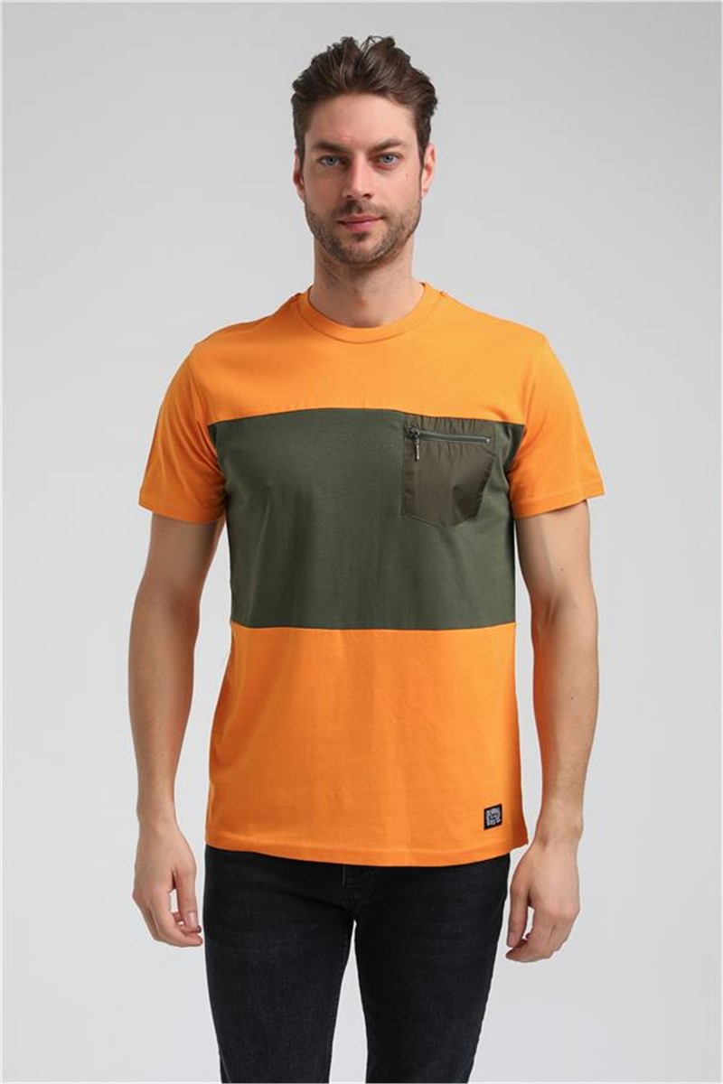 Men's Slim Fit T-Shirt 23SSM20321 - Orange #371385