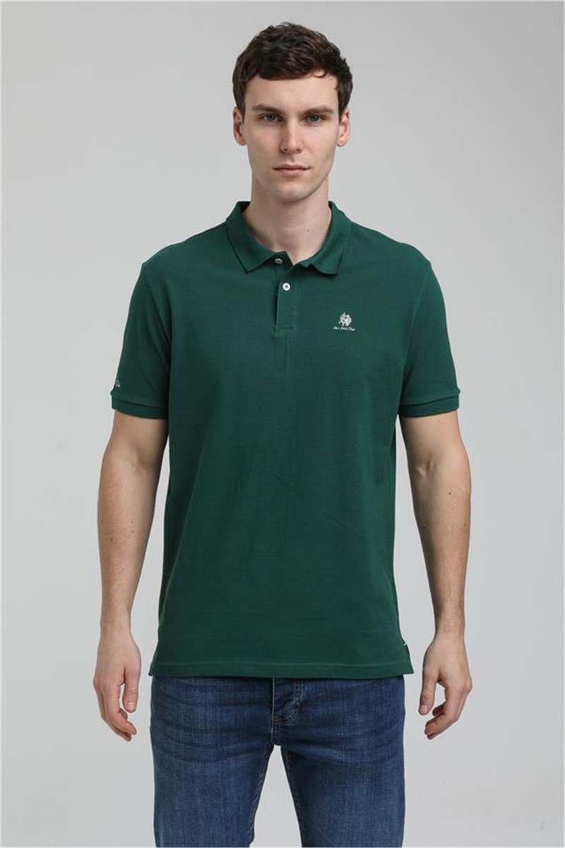 T-Shirt Uomo con Colletto 23SSM10248 - Verde Scuro #371692