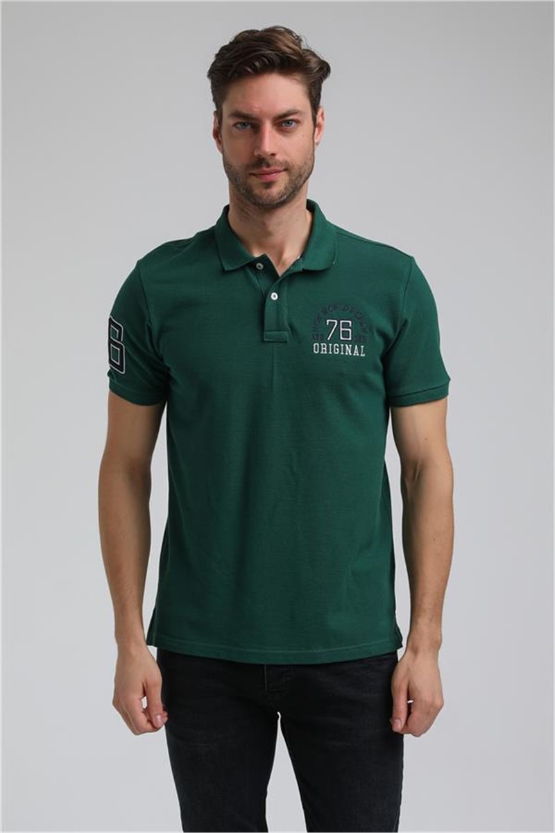 Men's T-Shirt with Collar 23SSM10254 - Dark Green #371657