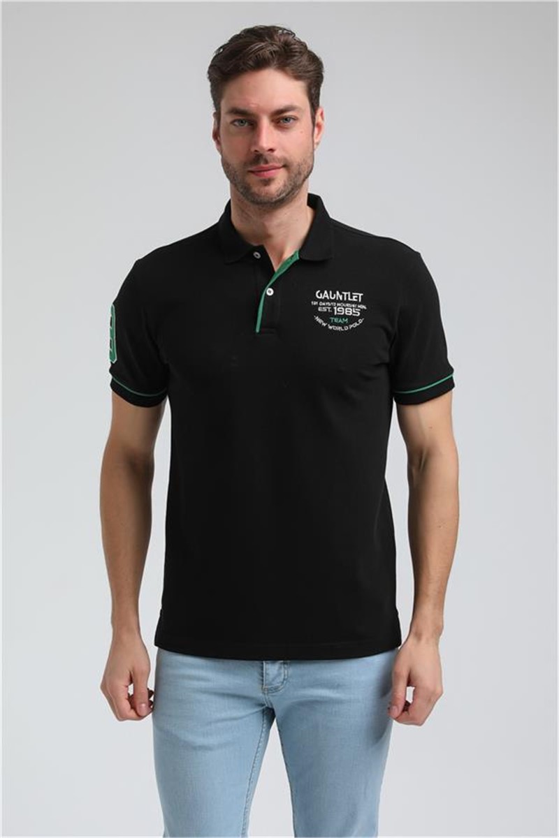 Men's Collar T-Shirt 23SSM10252 - Black #371672
