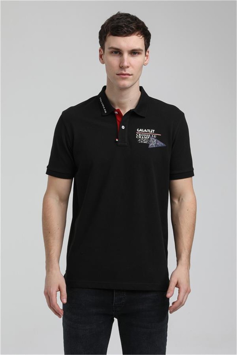Men's Regular Fit Collar T-Shirt 23SSM10255 - Black #371655