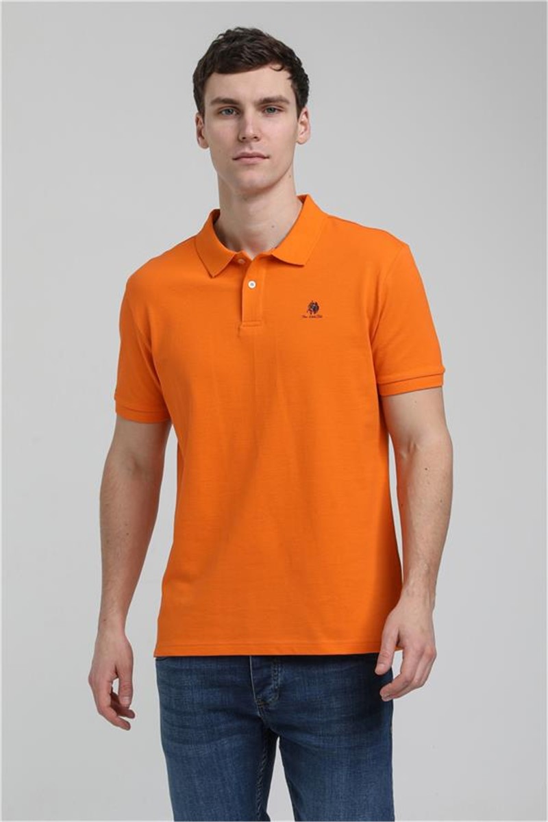 Men's Regular Fit T-Shirt with Collar 23SSM10248 - Orange #371691