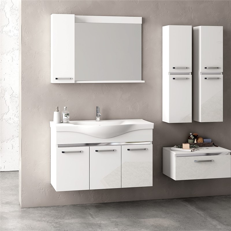 NPlus Alia Bathroom Cabinet 100cm - White #336030