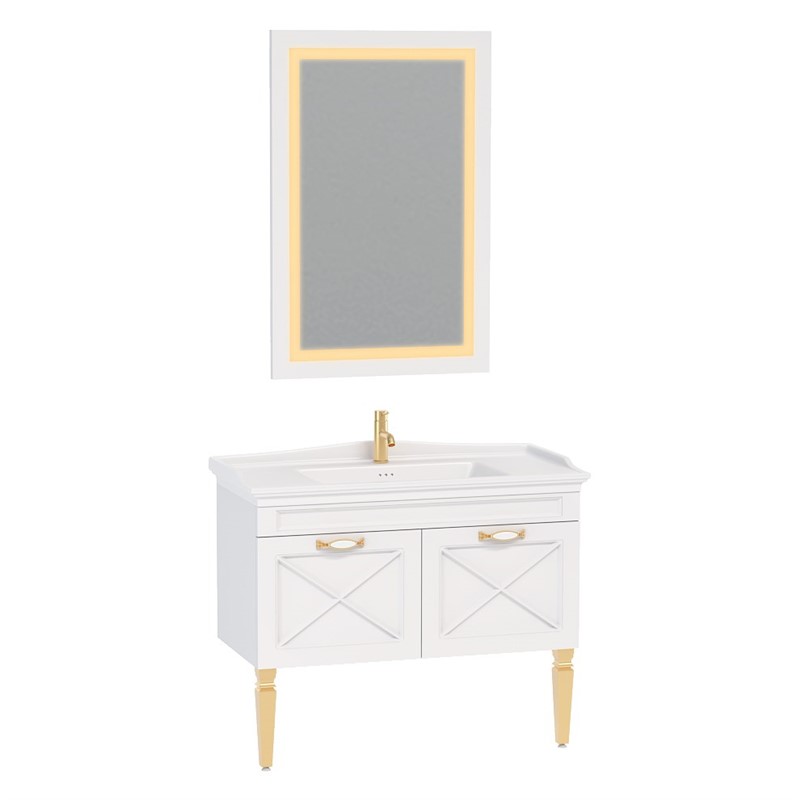 Nplus Avant Bathroom Set 100 cm - White-Gold #340795