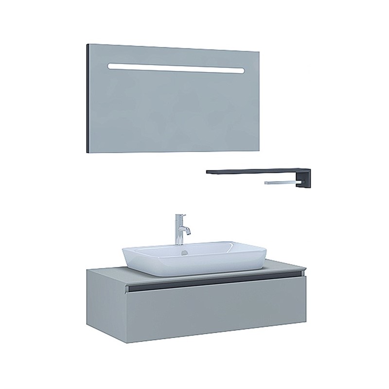 NPlus Baco kupaonski ormarić 90 cm - sivi #336005