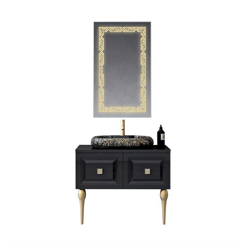 Nplus Century Gold Bathroom Set 90cm - Black #337581