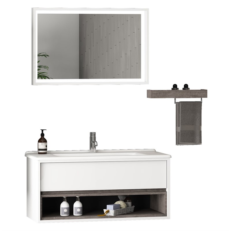 Nplus Punto Bathroom Cabinet 100 cm - White #340848