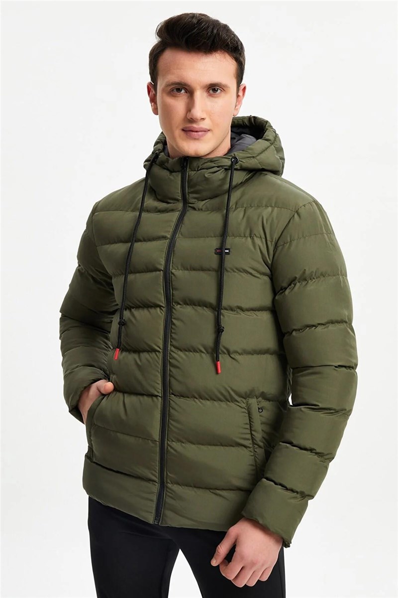 Jaqueta masculina impermeável à prova de vento forrada de lã RCDM-190 - Cáqui #408157