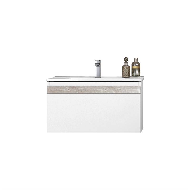 Mobiletto basso da bagno Orka Boston 80 cm - Argento #339842