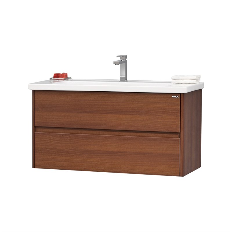 Dulap baie inferior 100 cm Orka Düden - Culoare Nuc #339857