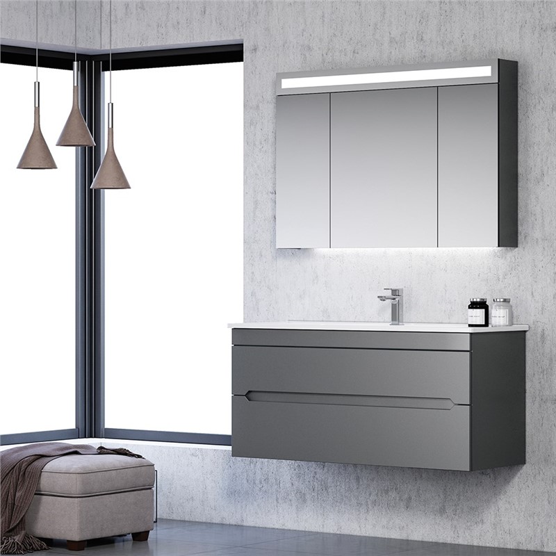 Orka Varna Badezimmermöbel Set 120 cm - anthrazit  #339305