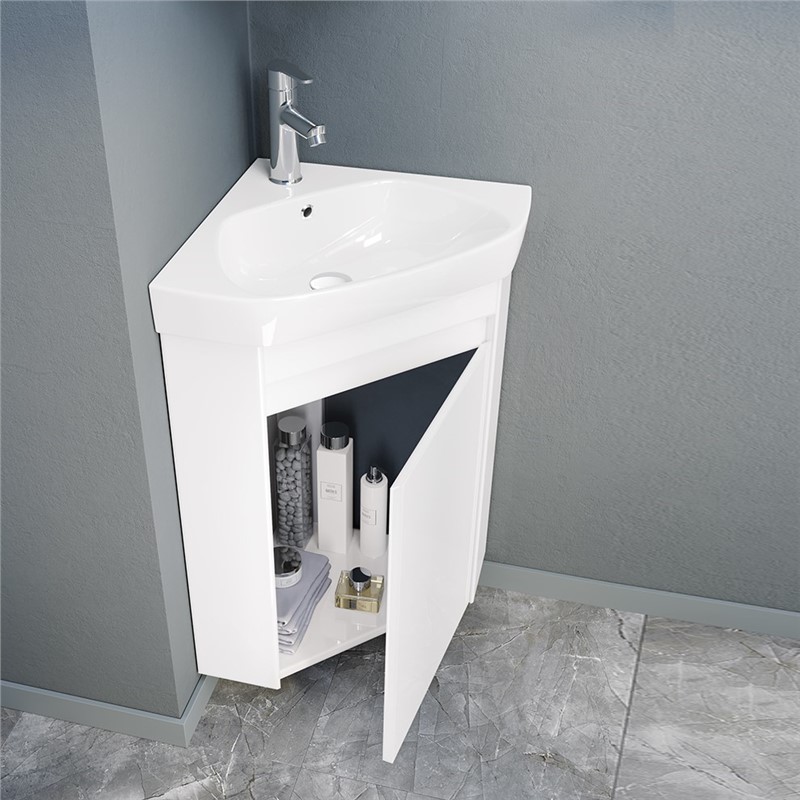 Mobile Bagno Angolare Orka Zag 45 cm - Bianco Opaco #341647