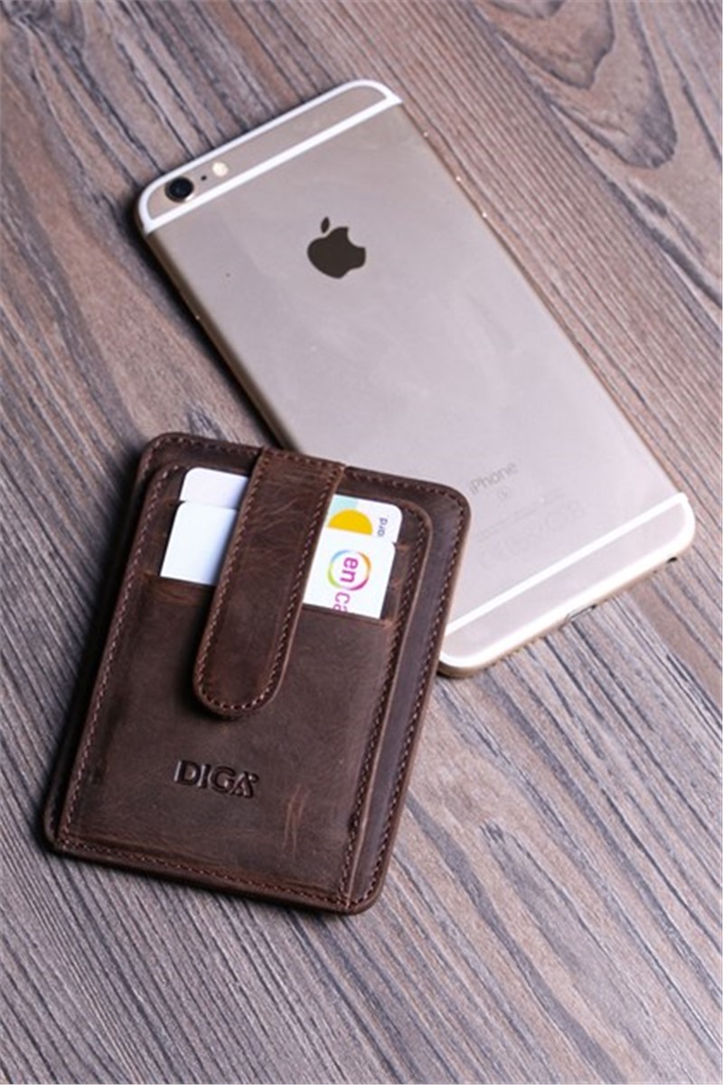 Leather card holder - GRD12 - Brown #306266