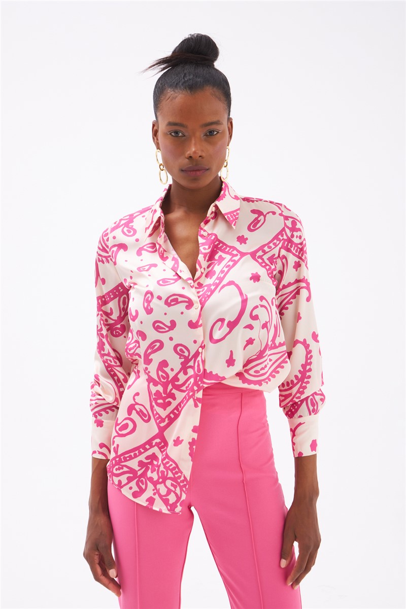 Women's shirt - Beige-Pink #332111