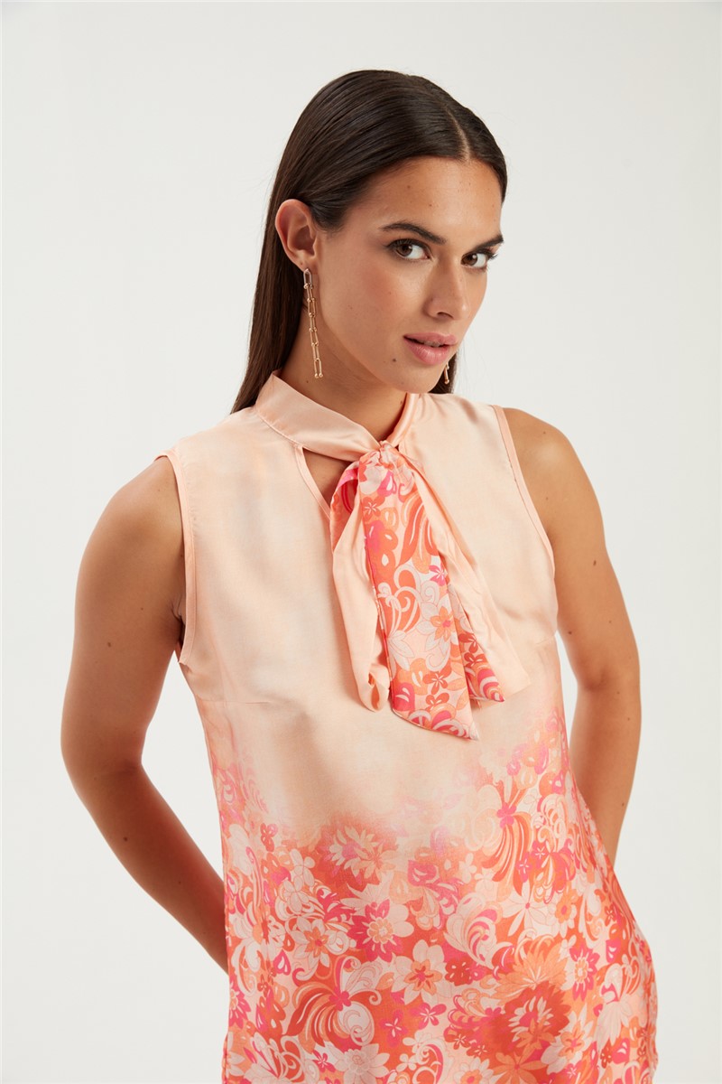 Women's blouse with shawl collar - Orange #361170
