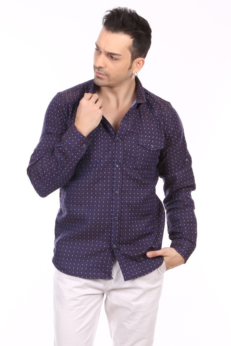 Centone Men's Shirt - Purple #71385 V2