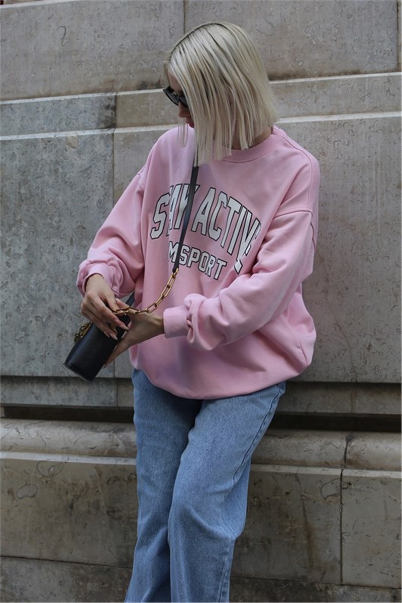 Moletom grande feminino MG1564 - Rosa #361946