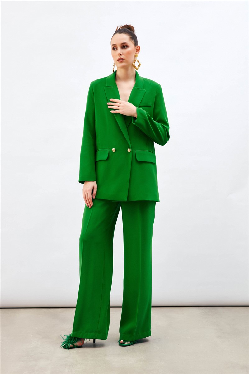 Women's Wide Pants - Green #369398