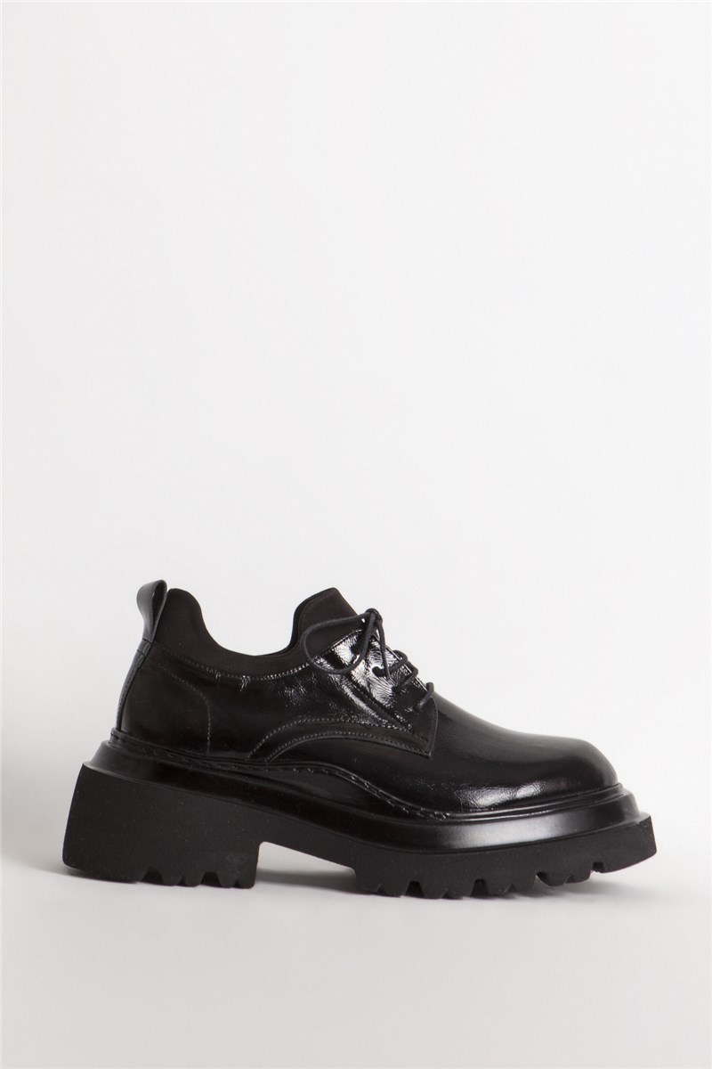 Scarpe Oxford da donna in vera pelle 88158 - nere #387307