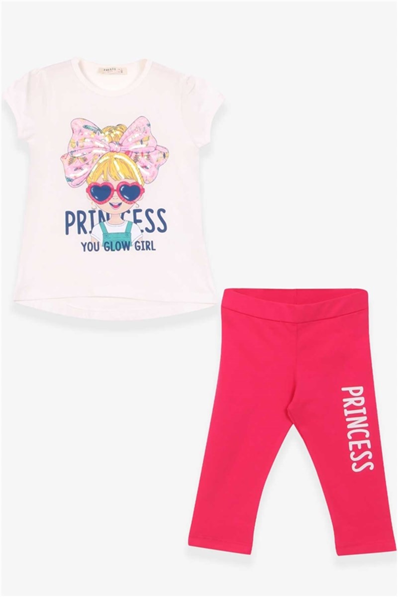 Children's leggings set for girls - Ecru #395952