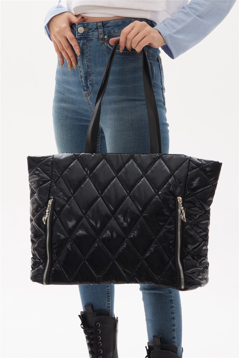 Női steppelt táska - fekete #398077