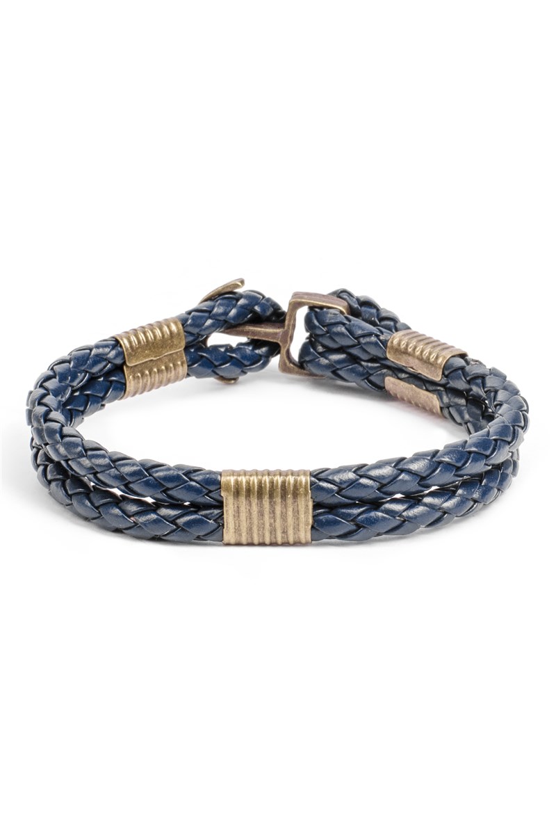 Men's leather bracelet - Dark blue 20230901022