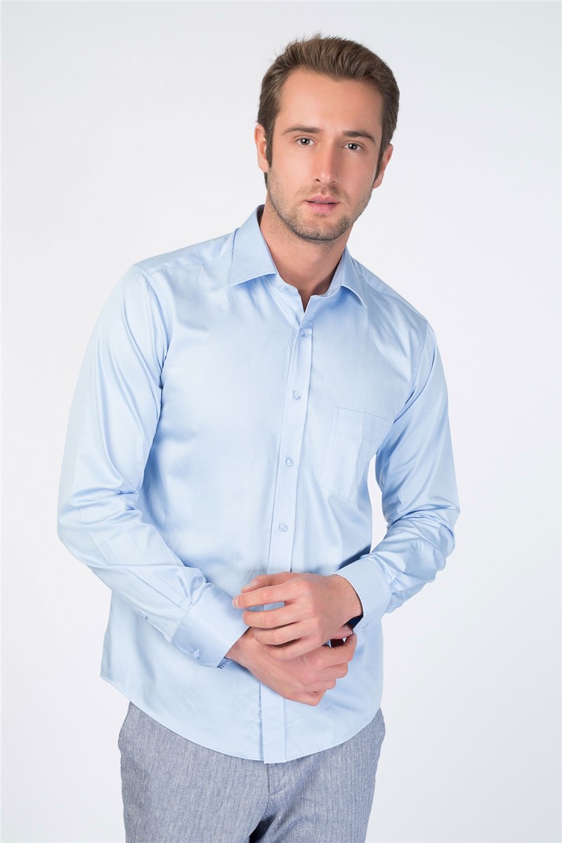 Camicia a maniche lunghe da uomo - Blu #268047