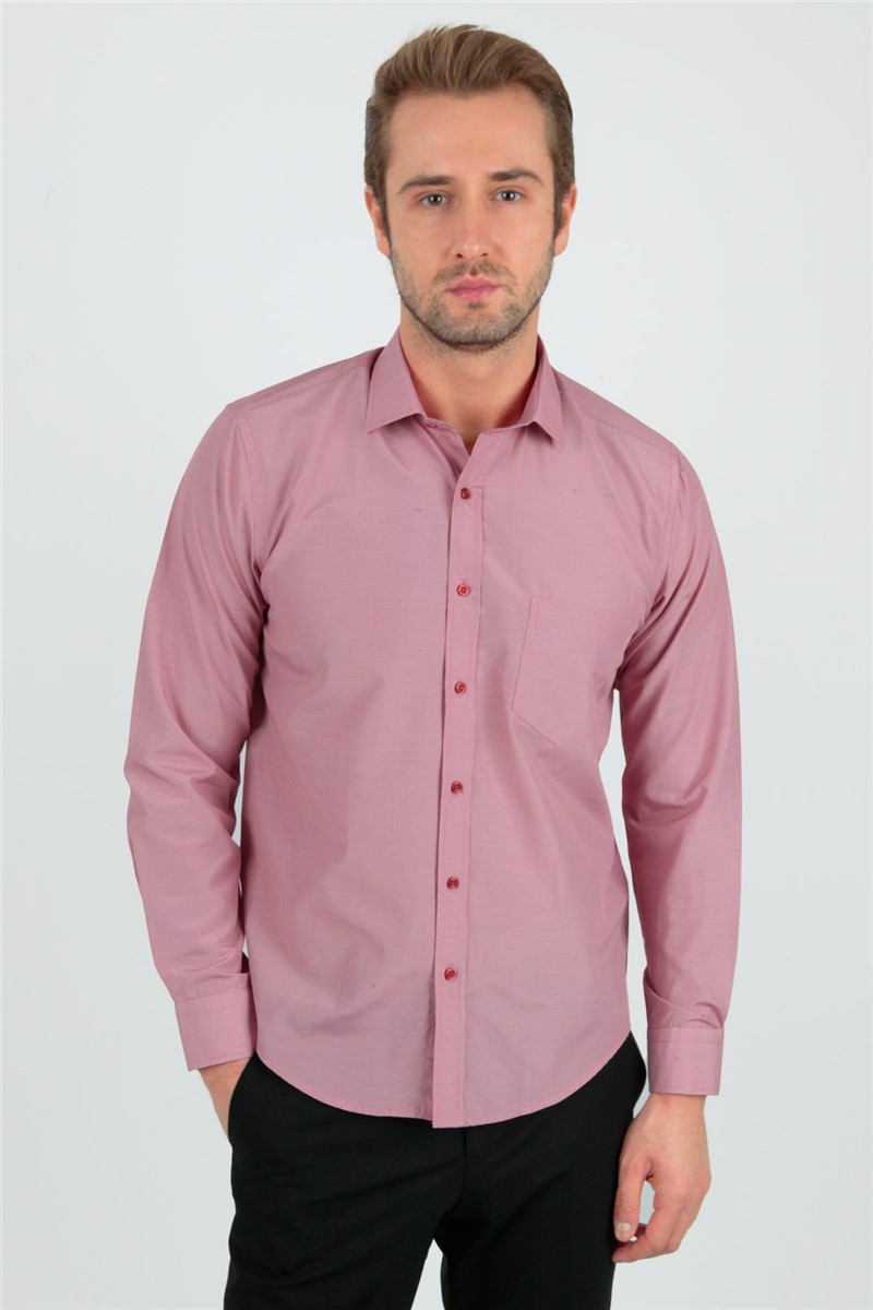 Camicia a maniche lunghe da uomo - Rossa #268688