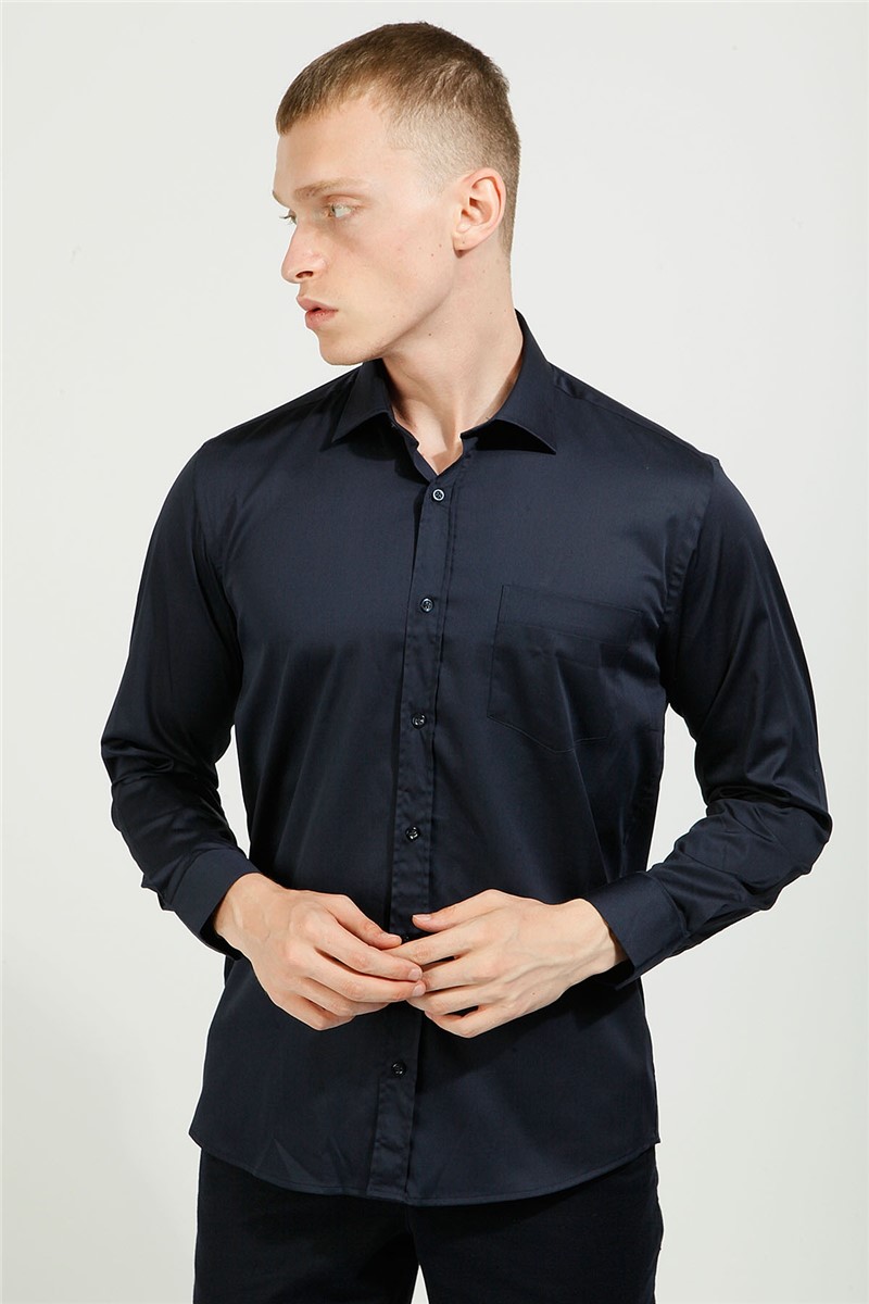 Camicia regular fit da uomo - blu scuro #357813