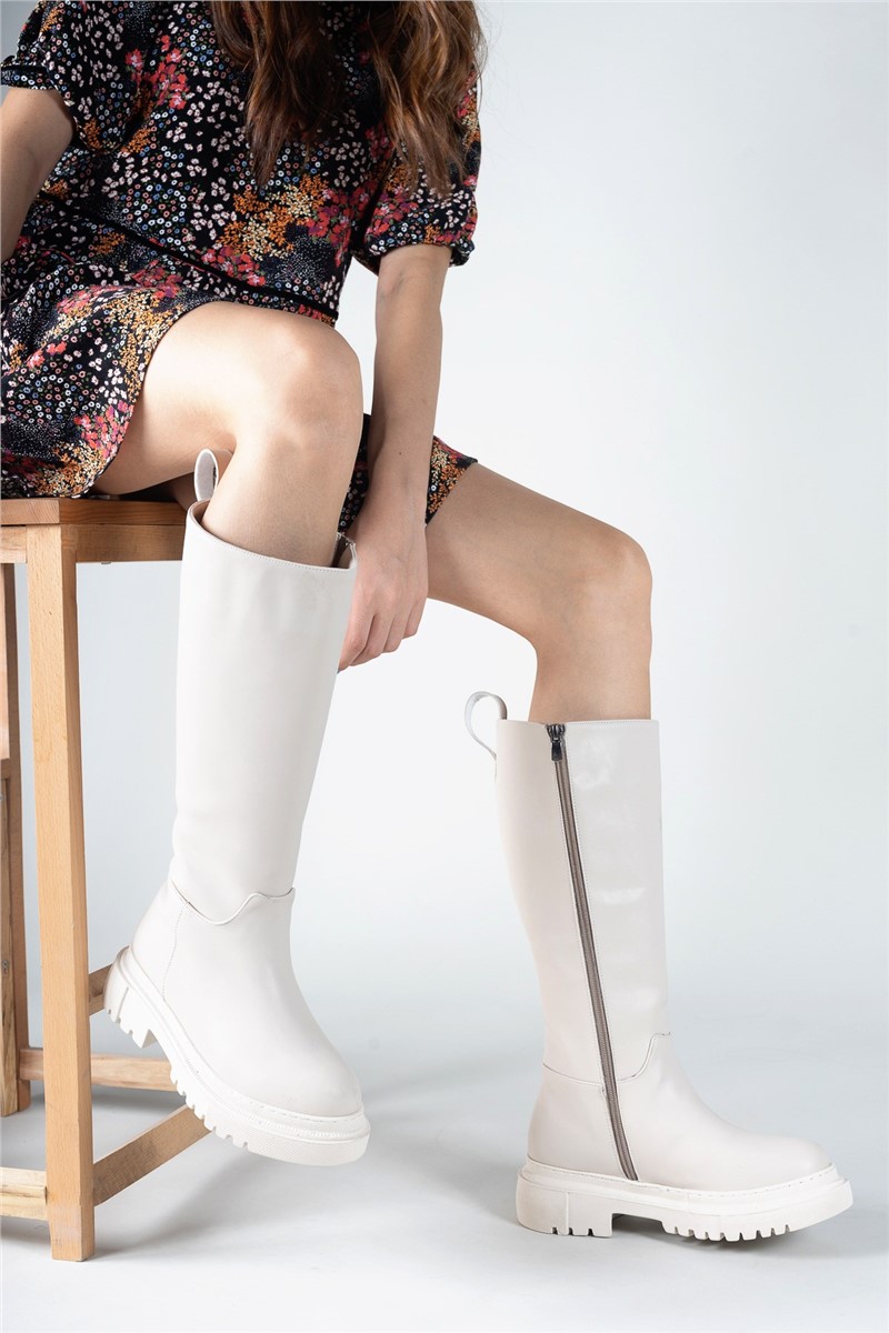 Botas Femininas 0012360 - Bege Claro #326146