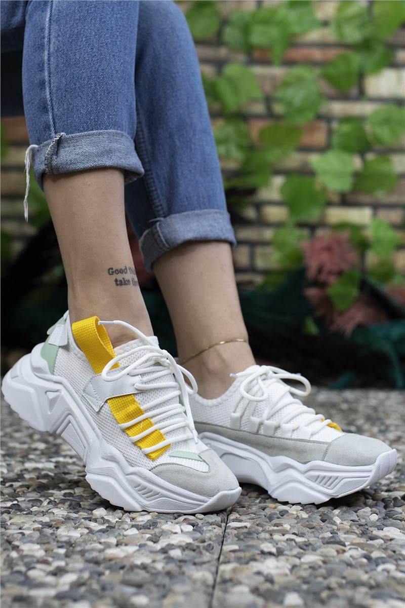 Women's sports shoes 0012104 - White with Yellow #325675