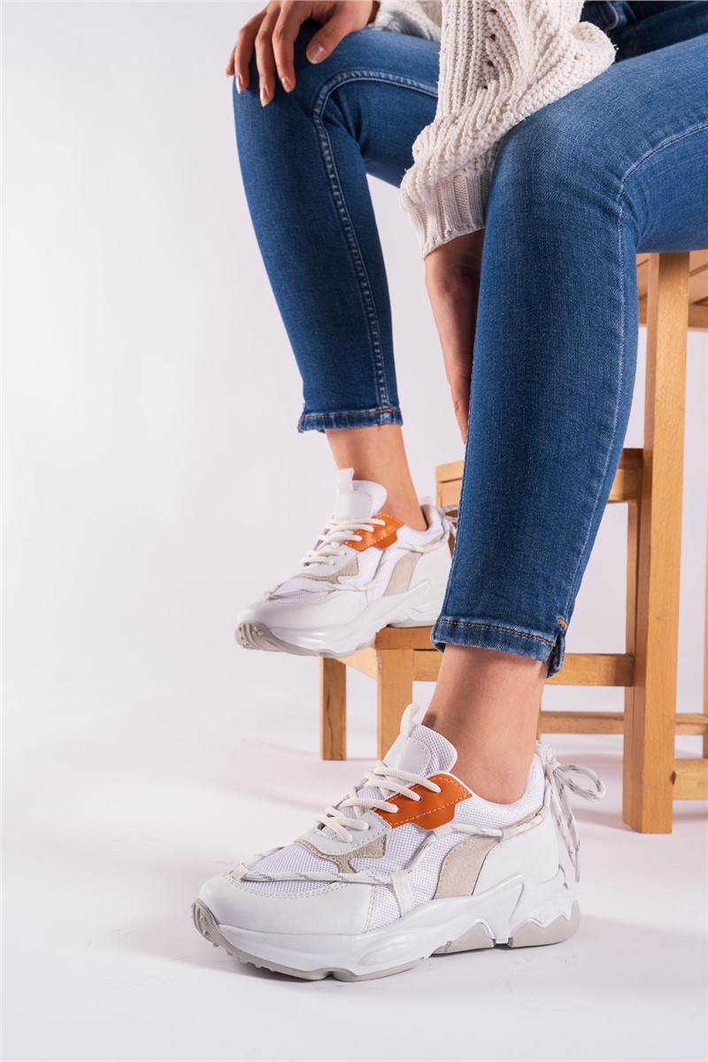 Women's sports shoes 0012190 - White with Orange #329023