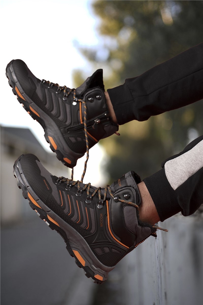 Unisex hiking boots 00128055 - Gray with Orange #326017