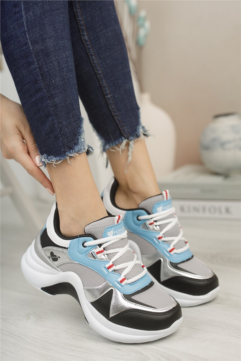 Women's sports shoes 0012601 - Gray with turquoise #325576