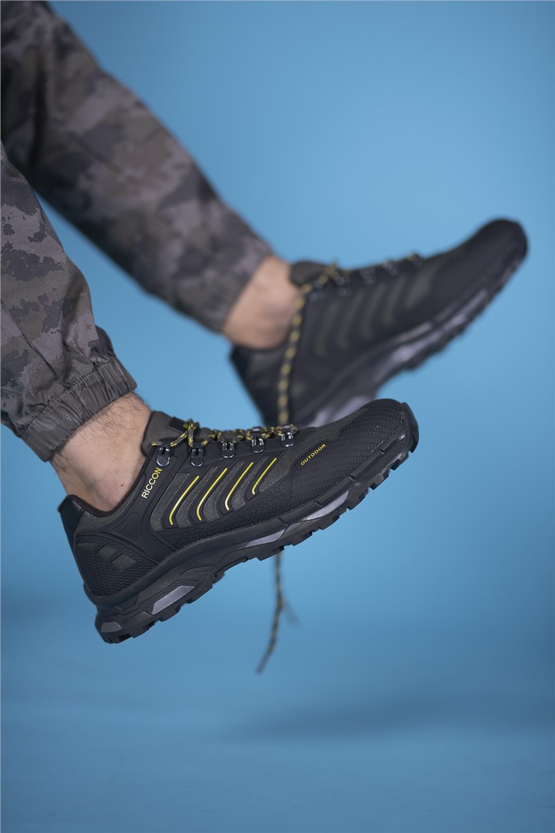 Unisex hiking shoes 00128060 - Black with Khaki # 326042