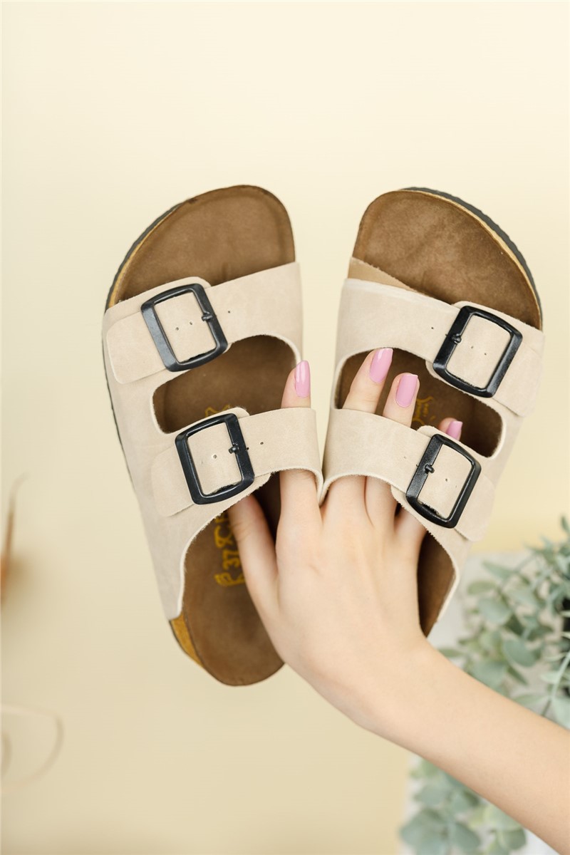 Unisex suede slippers 001204 - Cream # 325852