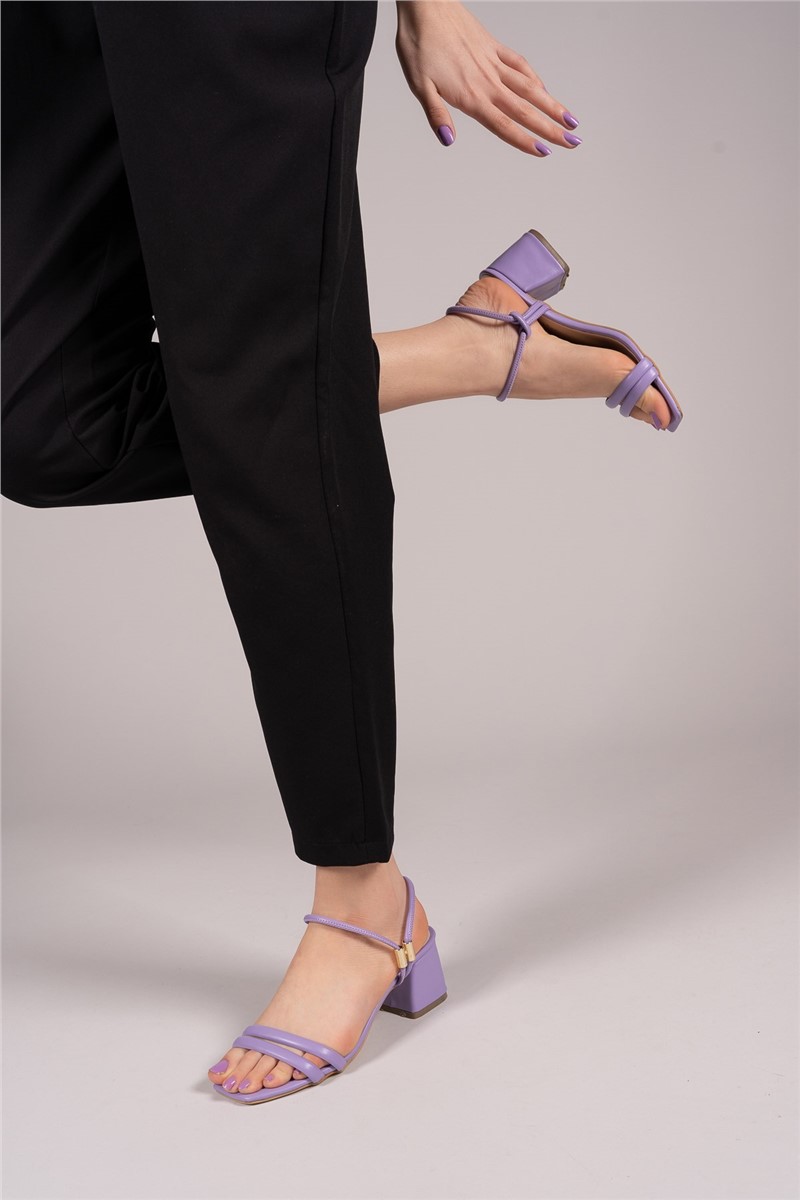 Women's sandals with heel 0012390 - Purple # 326375