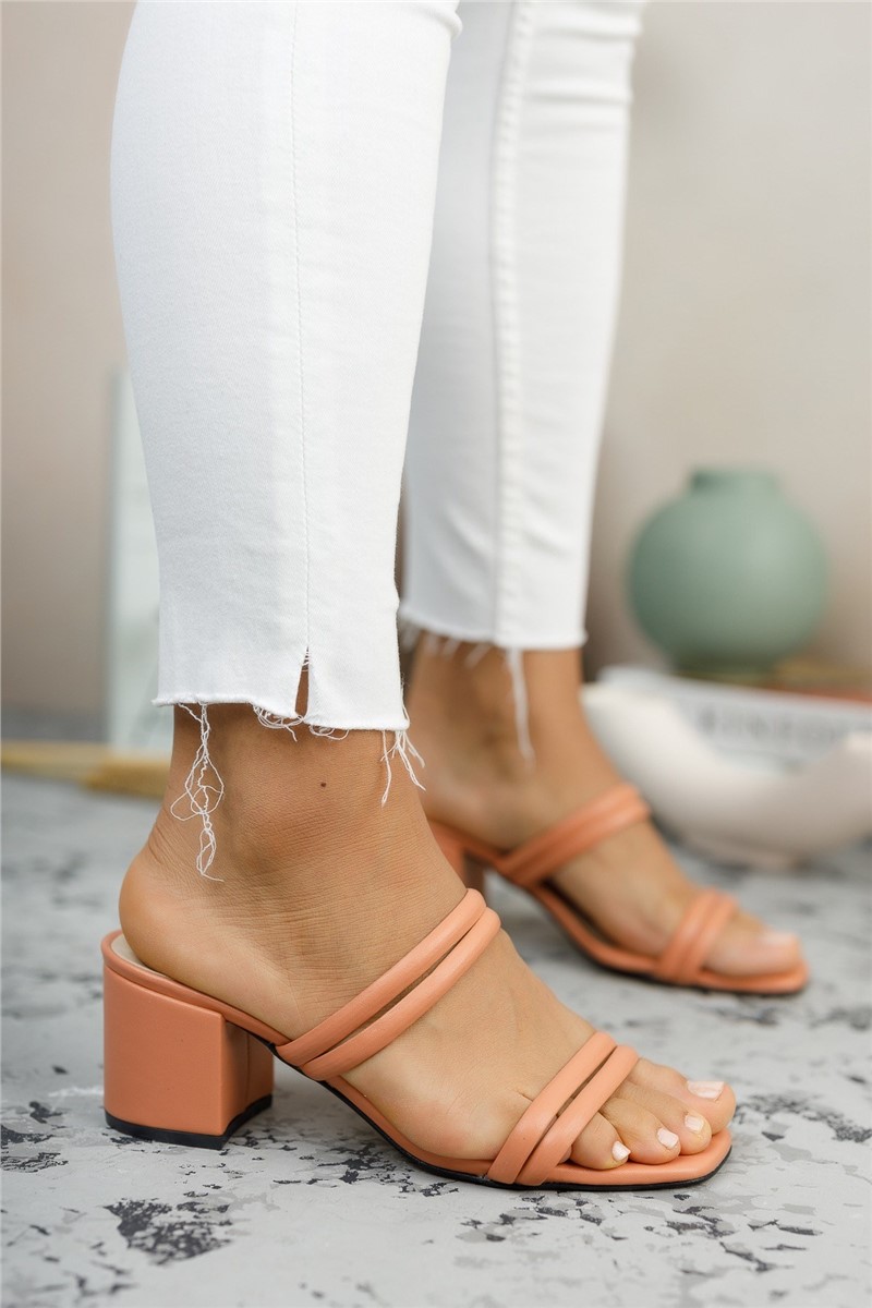 Chinelos de Salto Feminino 0012222 - Laranja Claro #325879