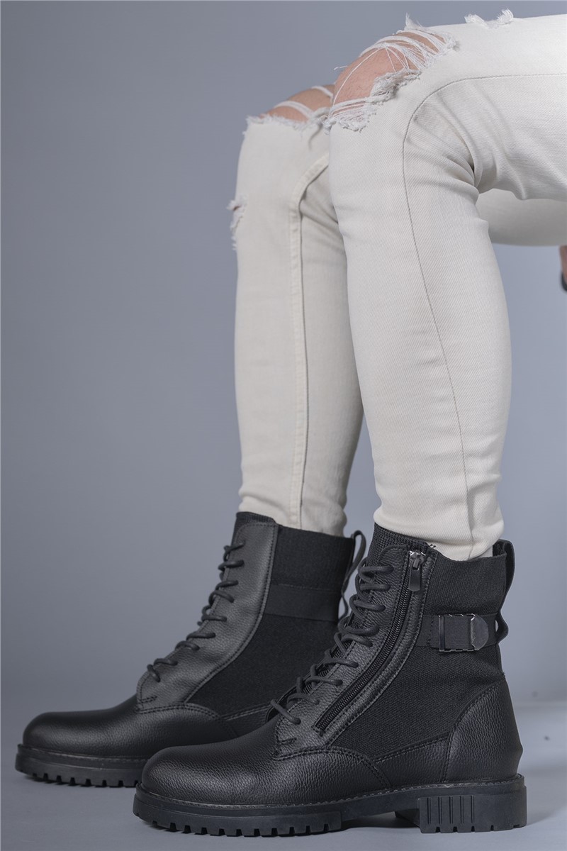 Botas masculinas com zíper 0012134 - Pretas #358483