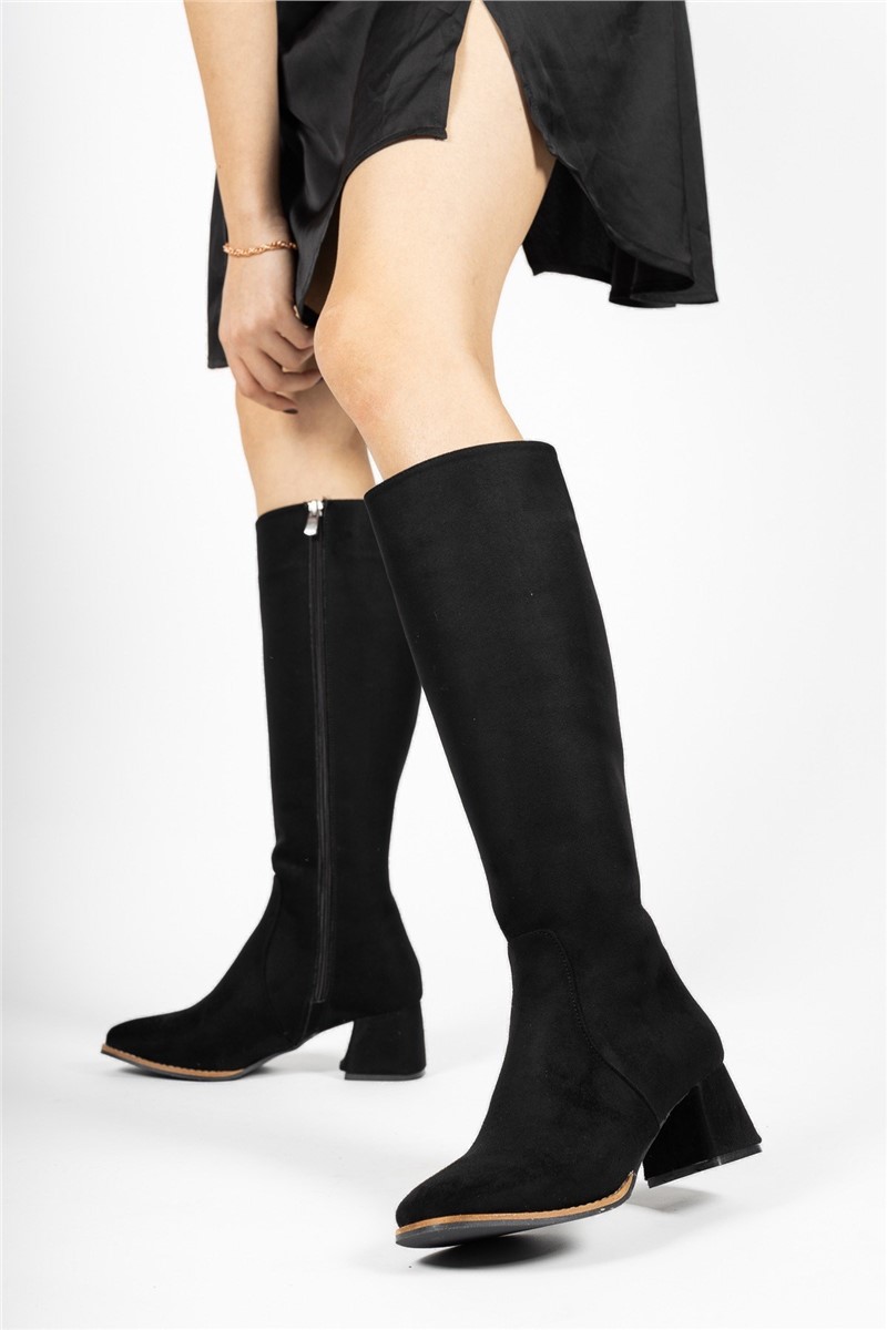 Women's suede boots 0012064 - Black # 326244