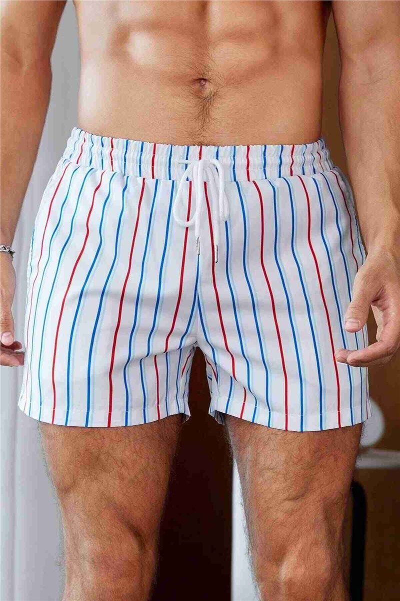 Muške kratke hlače za plažu s džepovima - bijele #386011