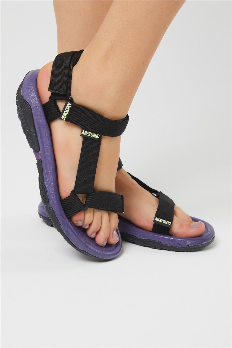 Tonny Black Women's Sandals - Black, Purple #307551