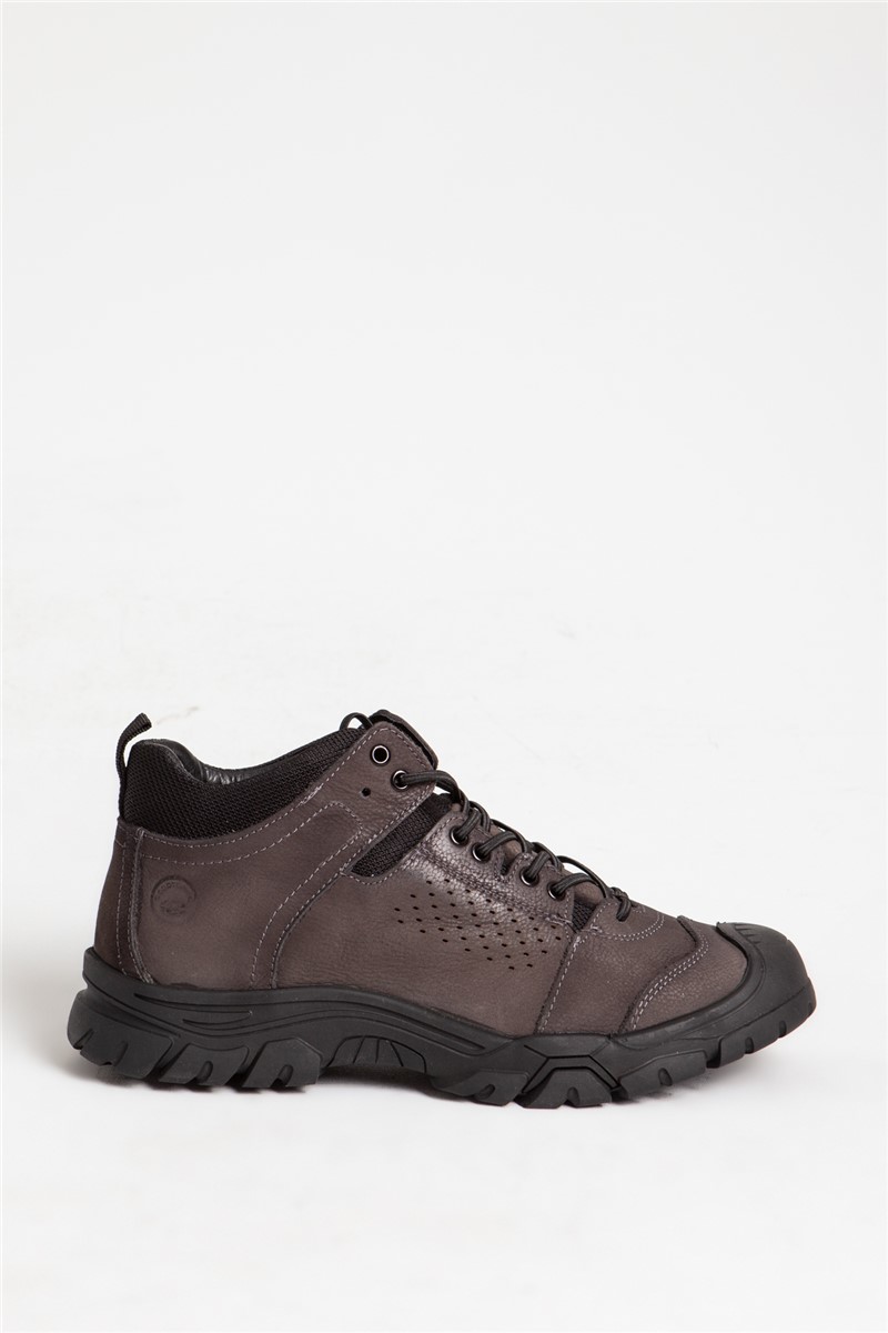 Botas masculinas em couro genuíno 14287- Marrom 318818