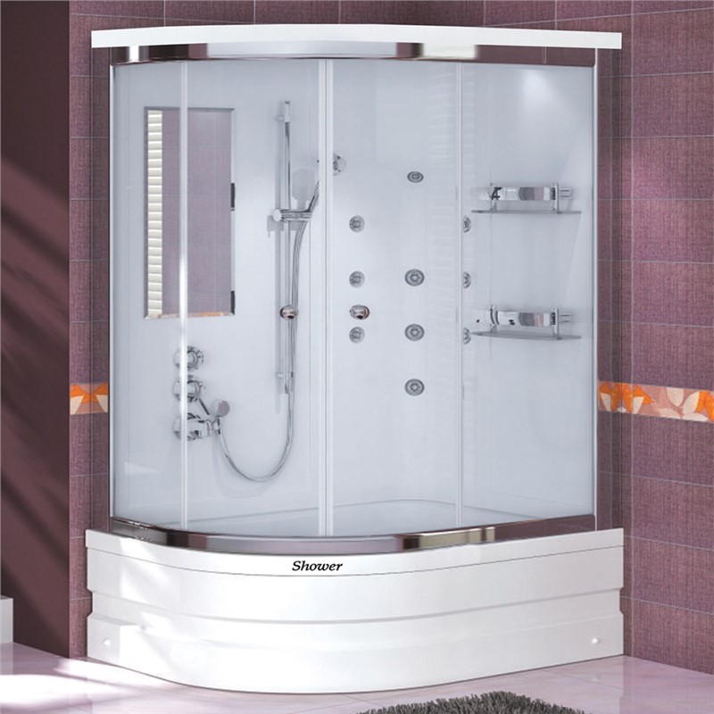 Shower Elenor Asymmetric mini bathtub and compact system 120x90 cm #345655