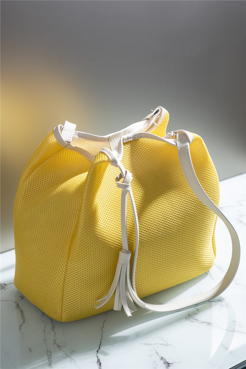 Women's Handbag - Yellow, White #273682