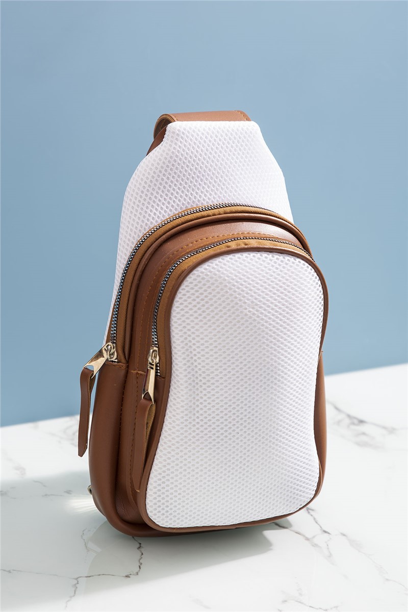 Women's Sling Bag - White, Brown #273725